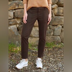Frank & Eileen Dark Brown Blackrock Italian Peached-Twill Utility Pants Size 14